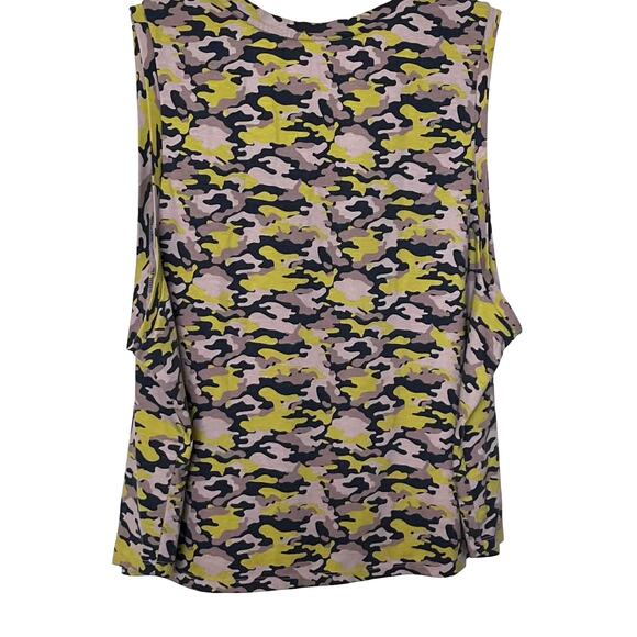 FABLETICS ROUND NECK SLEEVELESS TOP, WOMENS, 1X, PINK PURPLE YELLOW ANIMAL - Picture 4 of 9